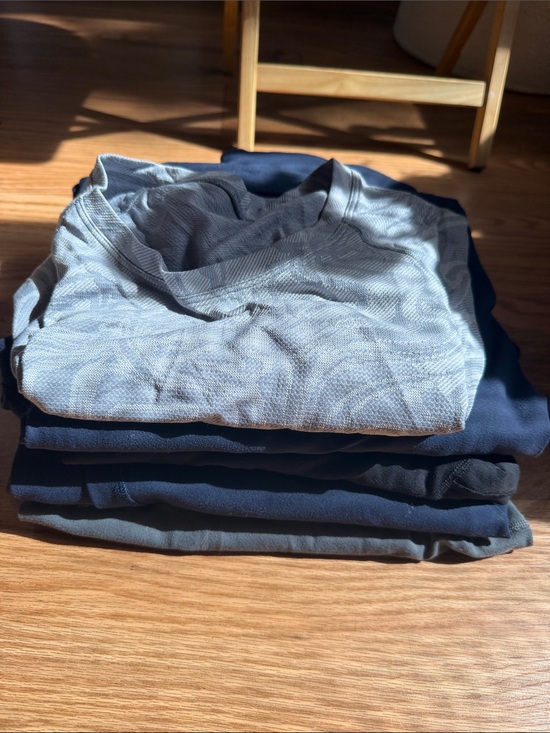lululemon athletica Pants - lululemon athletica Light Blue and Navy Leggings Stack